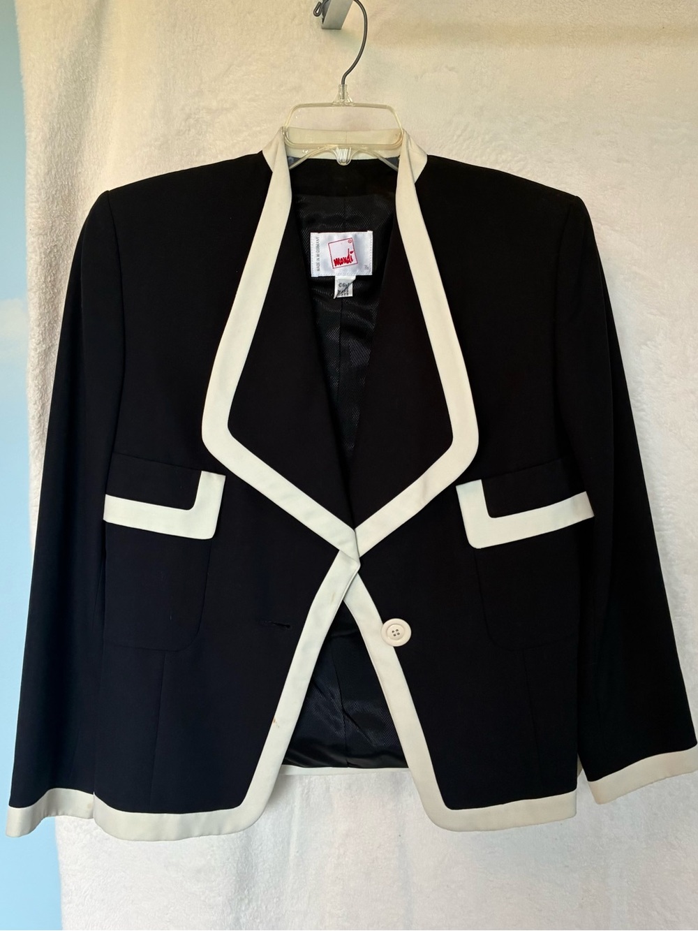 Mondi Black Blazer with Cream Trim